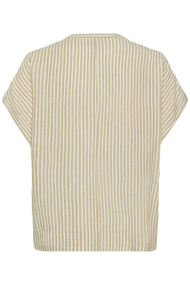 KAFFE KAmilia Wing SL Blouse Chinchilla/Chalk Stripe