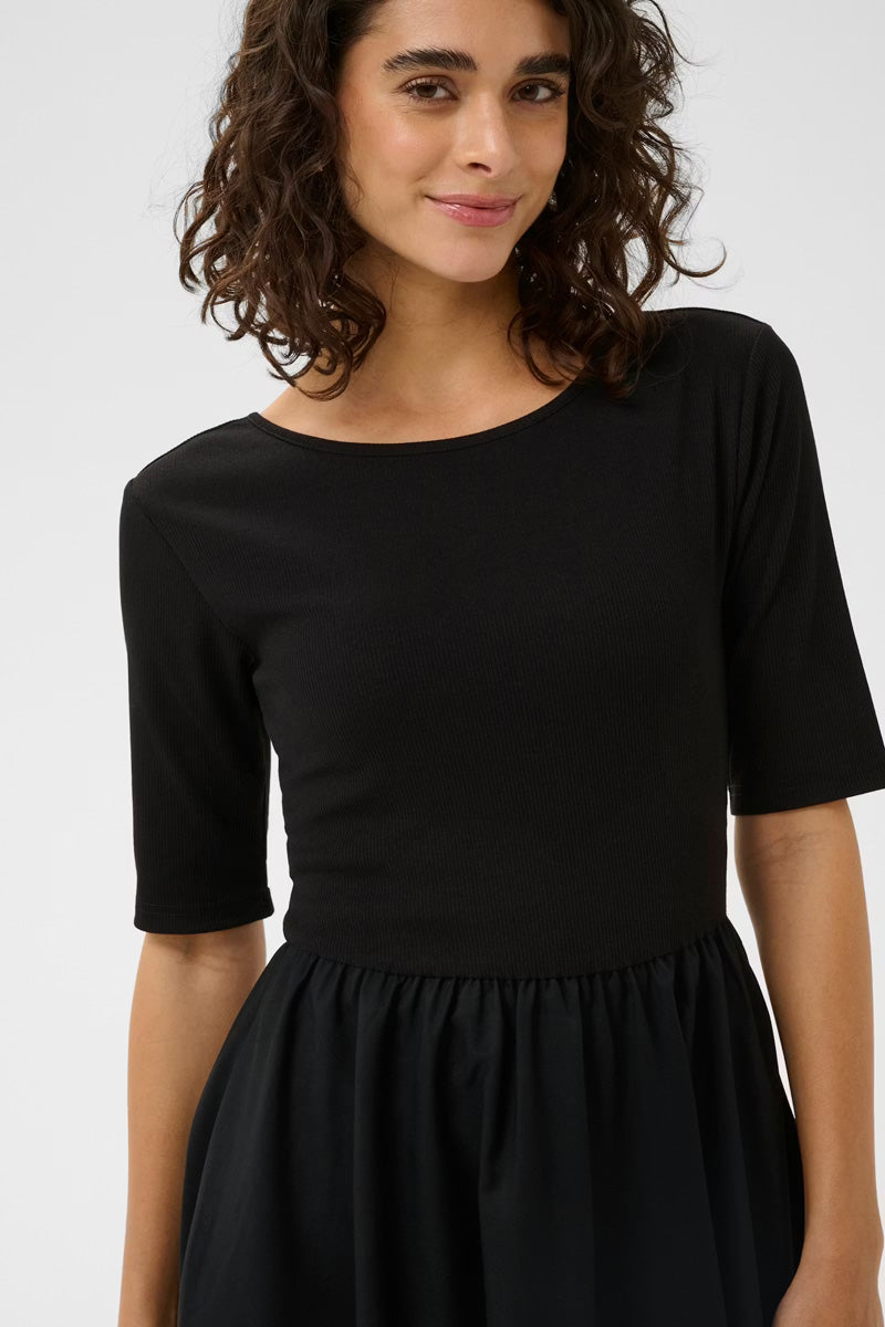 KAFFE KAkirtsen Short Sleeve Dress-Black