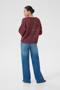 KAFFE KAtrina V-Neck Pullover Wine