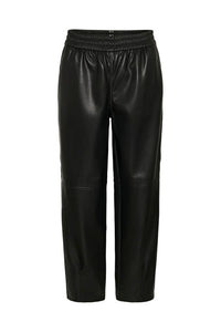 KAFFE KAarense Faux Leather Trousers Black