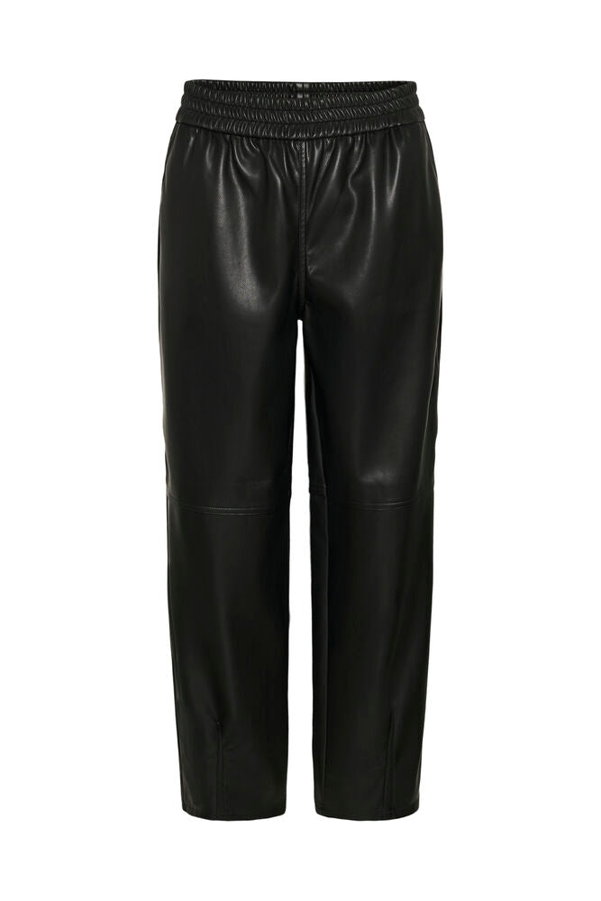 KAFFE KAarense Faux Leather Trousers Black