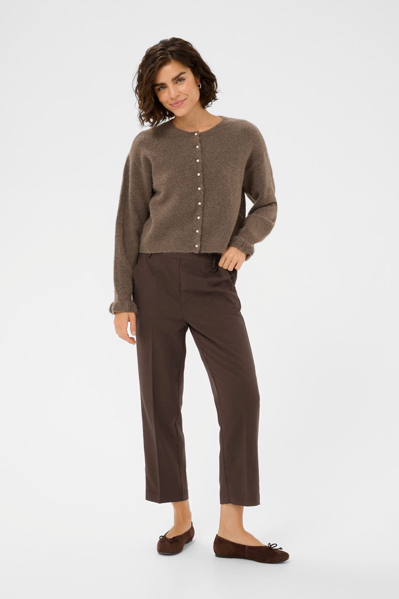 KAFFE KAsakura Cropped Trousers-Black Coffee