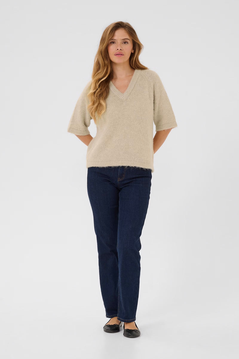 KAFFE KAemilie V-Neck Pullover Feather Gray