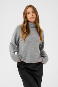 KAFFE KAerin Rollneck Light Grey Melange