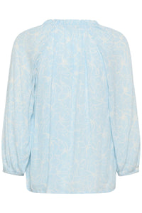 KAFFE KAtine Amber Blouse-Nantucket Breeze/Chalk