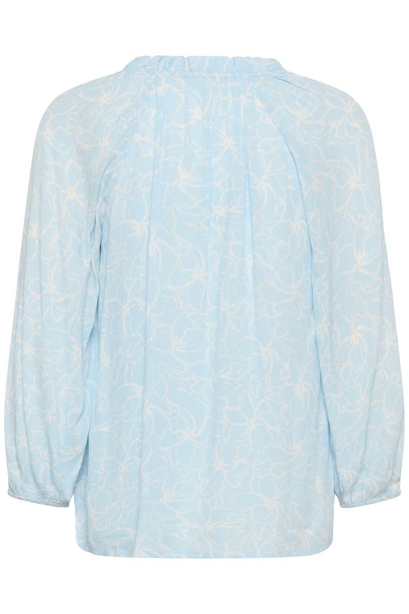 KAFFE KAtine Amber Blouse-Nantucket Breeze/Chalk