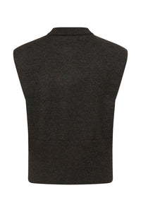 KAFFE KAbarbara Knit Vest Pullover Dark Grey Melange