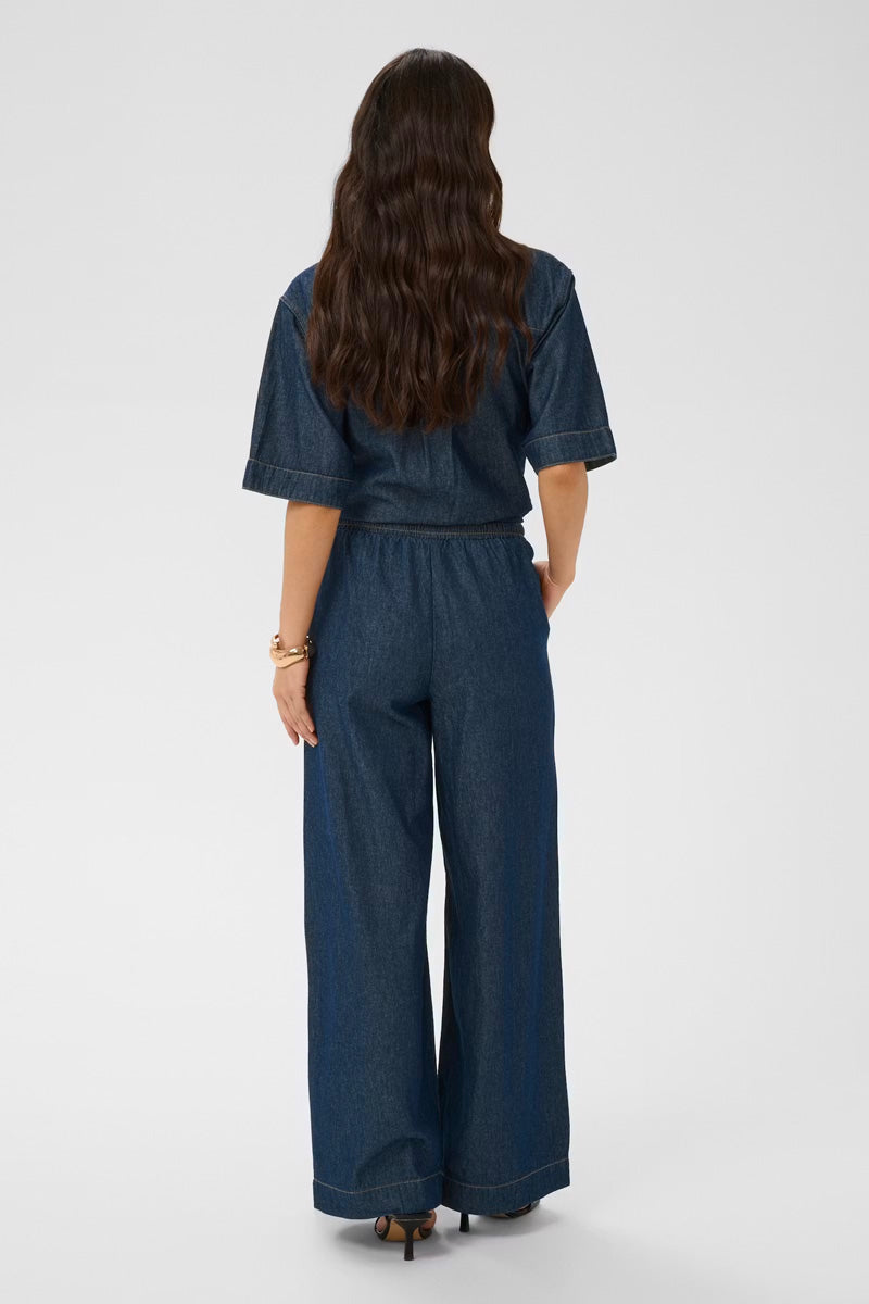 KAFFE KAjade Wide Jeans Dark Blue Chambray