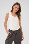 KAFFE KAarina Jersey Vest Top-Chalk White