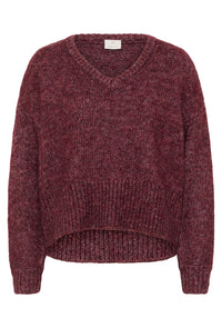 KAFFE KAtrina V-Neck Pullover Wine