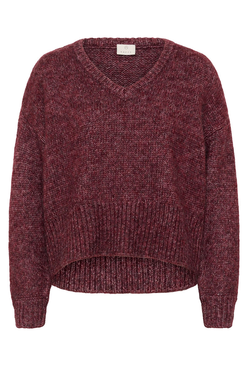 KAFFE KAtrina V-Neck Pullover Wine