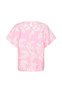 KAFFE KAmarlo Leaves Blouse Pink Frosting