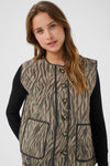 KAFFE KAkayla Waistcoat Taupe/Black Animal