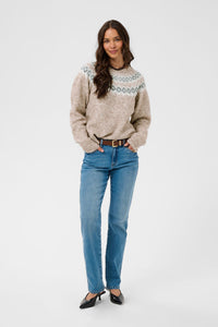 KAFFE KAberta Pullover Beige Melange