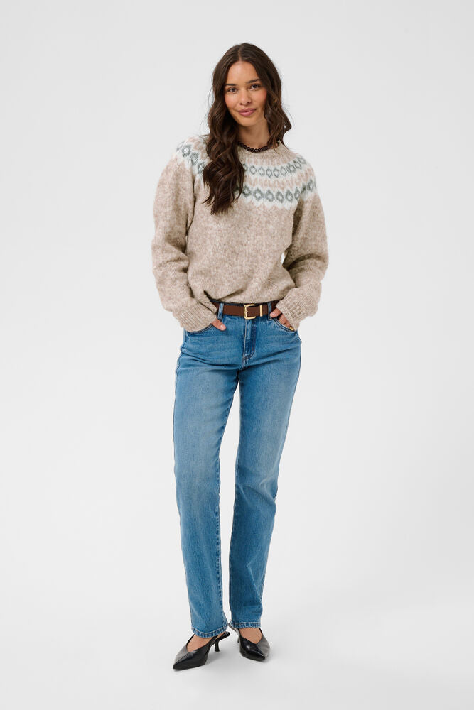 KAFFE KAberta Pullover Beige Melange