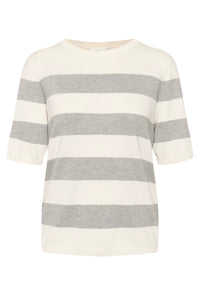 KAFFE KAlizza Pullover Striped Chalk/Grey Melange
