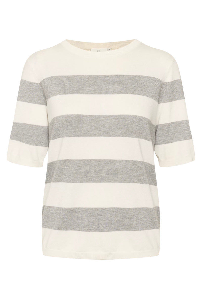 KAFFE KAlizza Pullover Striped Chalk/Grey Melange