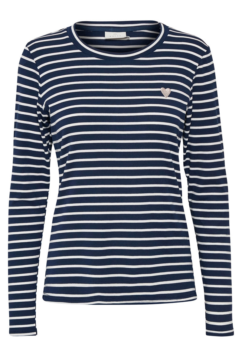 KAFFE Liddy T-Shirt Midnight Marine/Chalk