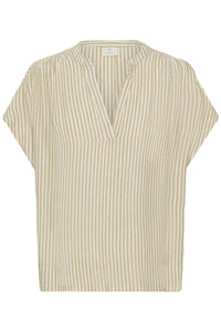 KAFFE KAmilia Wing SL Blouse Chinchilla/Chalk Stripe