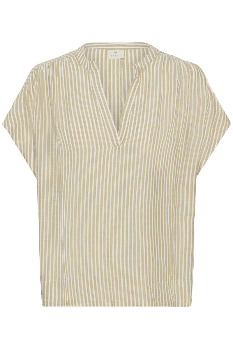 KAFFE KAmilia Wing SL Blouse Chinchilla/Chalk Stripe