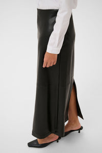 KAFFE KAarense Faux Leather Skirt Black