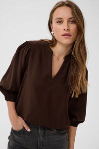 KAFFE KAalberta Blouse Coffee Bean
