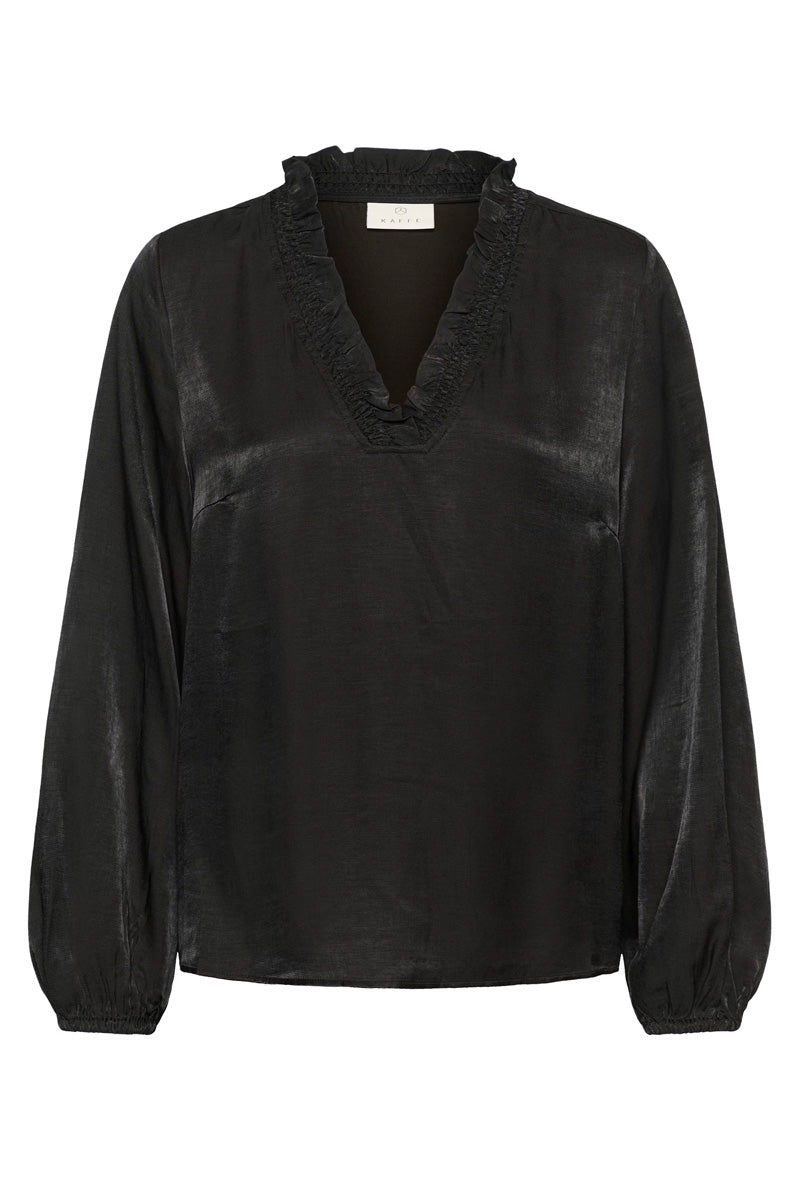 KAFFE KAmille Blouse-Deep Black