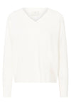 KAFFE KAniel V Neck Pullover Chalk White