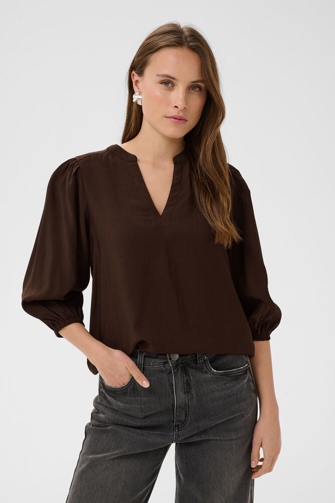 KAFFE KAalberta Blouse Coffee Bean