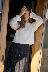 KAFFE KAcourson Cardigan-Chalk White