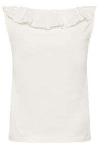 KAFFE KAdidde Flounce Top Chalk