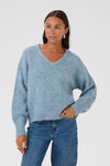 KAFFE KAtrina V-Neck Pullover Bering Sea Melange
