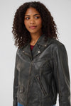 KAFFE KAjane Black Wash Leather Jacket