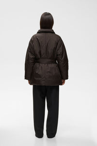 INWEAR ZINNAHIW Short Cocoon Coat Chocolate Brown