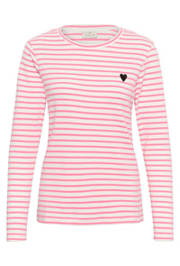 KAFFE Liddy T-Shirt Chalk/Pink Power
