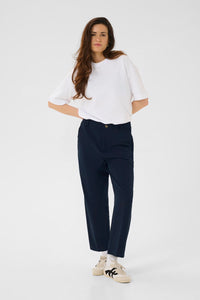 KAFFE KAheather Cropped Trousers-Midnight Marine