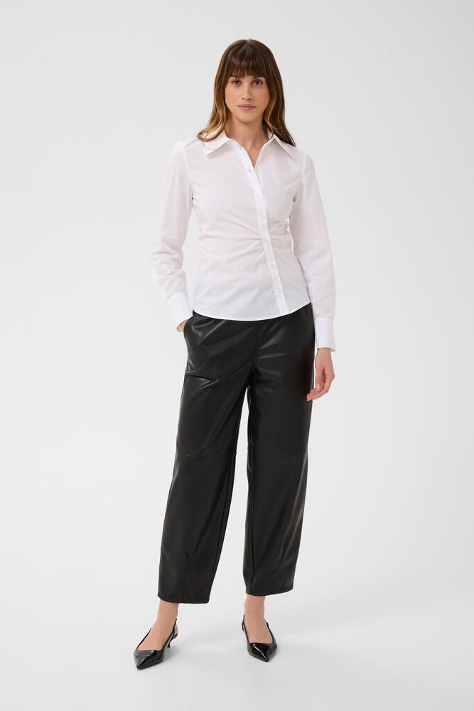 KAFFE KAarense Faux Leather Trousers Black