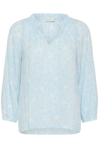 KAFFE KAtine Amber Blouse-Nantucket Breeze/Chalk
