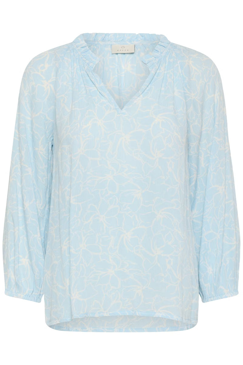 KAFFE KAtine Amber Blouse-Nantucket Breeze/Chalk