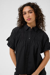 KAFFE KAverdina Flounce Shirt-Black Deep