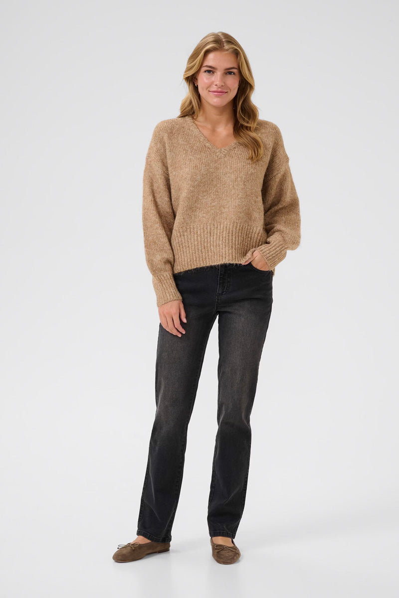 KAFFE KAtrina V-Neck Pullover Toasted Coconut