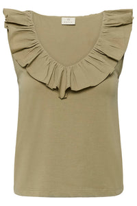KAFFE KAdidde Flounce Top Aloe
