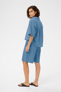 KAFFE KAjade Bermuda Shorts Mid Blue Chambray