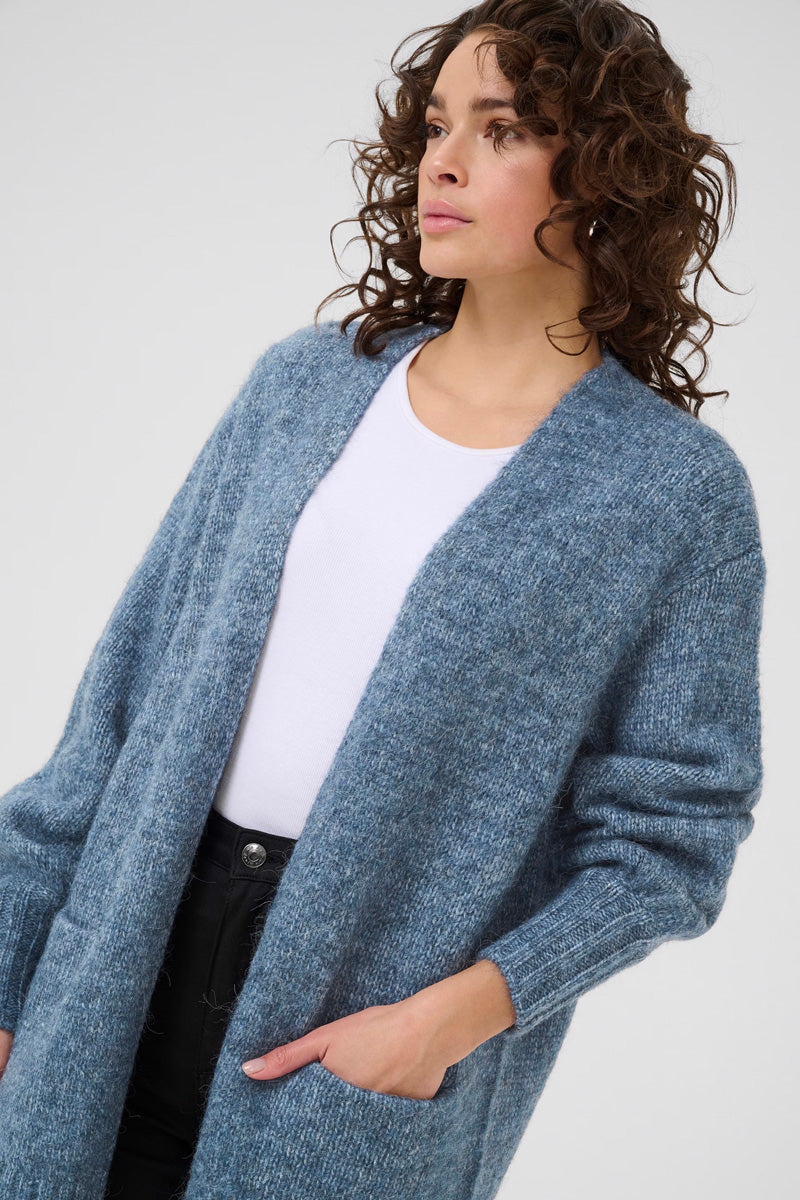 KAFFE KAtrina Long Cardigan Bering Sea Melange