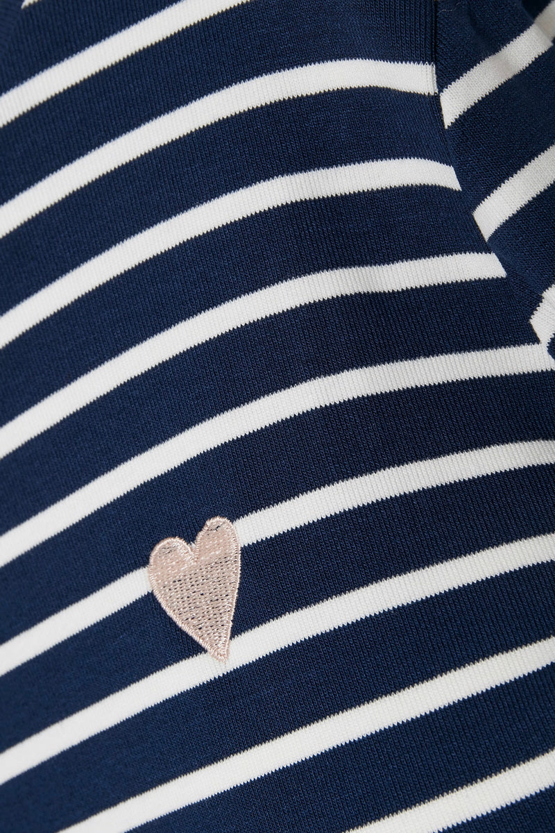 KAFFE Liddy T-Shirt Midnight Marine/Chalk