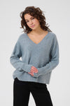 KAFFE KAniel V Neck Pullover Windward Blue Melange