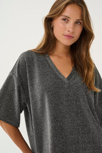 KAFFE KArita Top-Silver Glitter