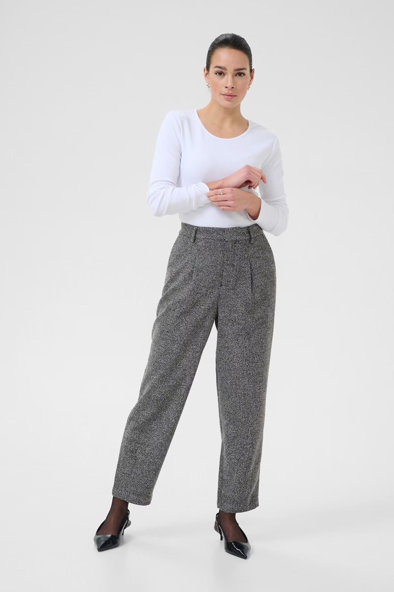 KAFFE KAalba Wide Pants Black Melange
