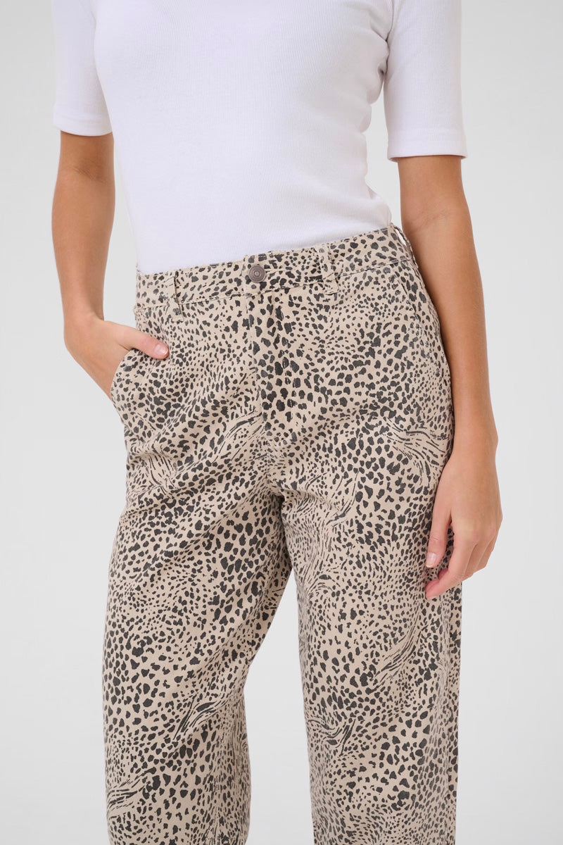 KAFFE KAlisa Cropped Jeans Abstract Leopard