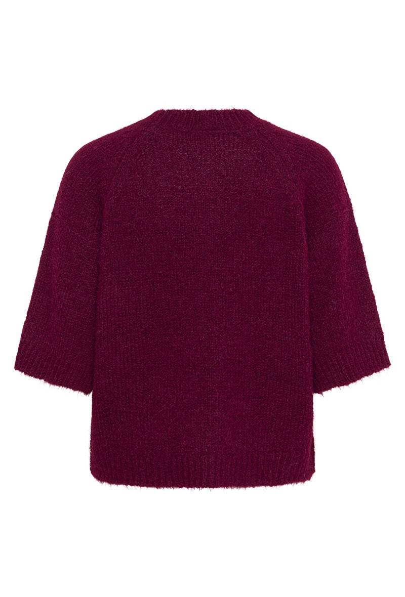 KAFFE KAemillie Crop Pullover Windsor Wine